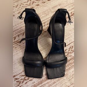 Marc Fisher Black Ankle Strap Heels